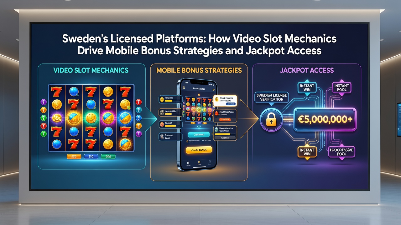 Mobile device displaying video slot gameplay with active bonus features and jackpot meter